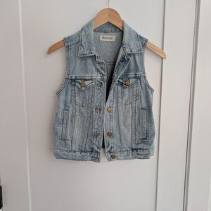 ✨4 for 12 Madewell Light Wash Denim Vest Size XS